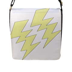 Lightning Yellow Flap Messenger Bag (l)  by Mariart