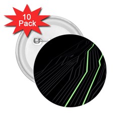 Green Lines Black Anime Arrival Night Light 2 25  Buttons (10 Pack)  by Mariart