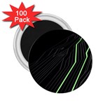 Green Lines Black Anime Arrival Night Light 2.25  Magnets (100 pack)  Front