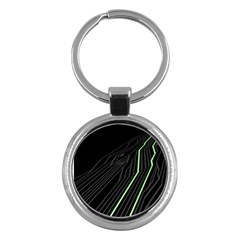 Green Lines Black Anime Arrival Night Light Key Chains (round)  by Mariart