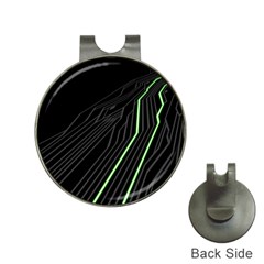 Green Lines Black Anime Arrival Night Light Hat Clips With Golf Markers by Mariart