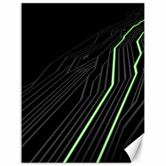 Green Lines Black Anime Arrival Night Light Canvas 12  X 16  