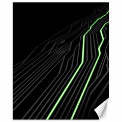 Green Lines Black Anime Arrival Night Light Canvas 16  X 20   by Mariart