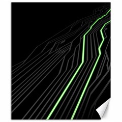 Green Lines Black Anime Arrival Night Light Canvas 20  X 24   by Mariart