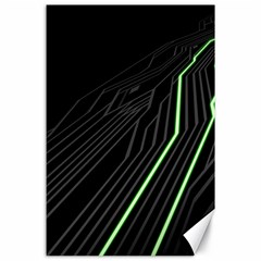 Green Lines Black Anime Arrival Night Light Canvas 24  X 36 