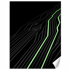 Green Lines Black Anime Arrival Night Light Canvas 36  X 48   by Mariart