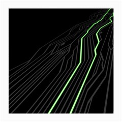 Green Lines Black Anime Arrival Night Light Medium Glasses Cloth (2-side) by Mariart