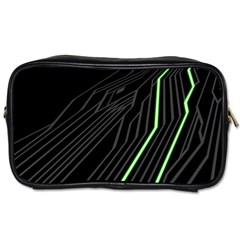 Green Lines Black Anime Arrival Night Light Toiletries Bags by Mariart