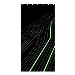 Green Lines Black Anime Arrival Night Light Shower Curtain 36  X 72  (stall)  by Mariart