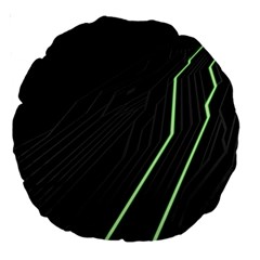 Green Lines Black Anime Arrival Night Light Large 18  Premium Round Cushions by Mariart