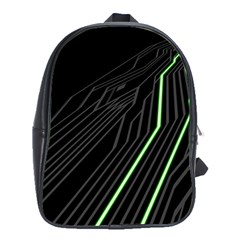 Green Lines Black Anime Arrival Night Light School Bags (xl) 