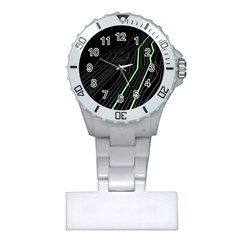 Green Lines Black Anime Arrival Night Light Plastic Nurses Watch by Mariart