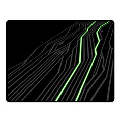 Green Lines Black Anime Arrival Night Light Double Sided Fleece Blanket (small)  by Mariart