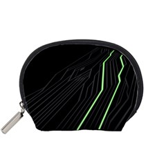 Green Lines Black Anime Arrival Night Light Accessory Pouches (small)  by Mariart