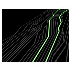 Green Lines Black Anime Arrival Night Light Double Sided Flano Blanket (medium)  by Mariart