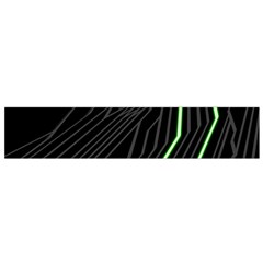 Green Lines Black Anime Arrival Night Light Flano Scarf (small) by Mariart