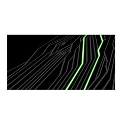 Green Lines Black Anime Arrival Night Light Satin Wrap by Mariart