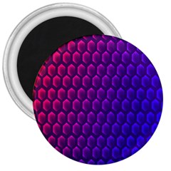 Hexagon Widescreen Purple Pink 3  Magnets by Mariart