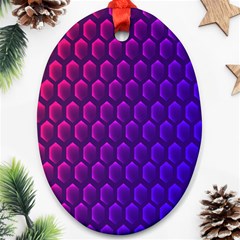 Hexagon Widescreen Purple Pink Ornament (oval) by Mariart