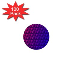 Hexagon Widescreen Purple Pink 1  Mini Buttons (100 Pack) 