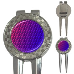 Hexagon Widescreen Purple Pink 3-in-1 Golf Divots