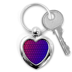 Hexagon Widescreen Purple Pink Key Chains (heart) 