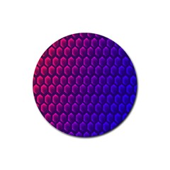 Hexagon Widescreen Purple Pink Rubber Coaster (round) 