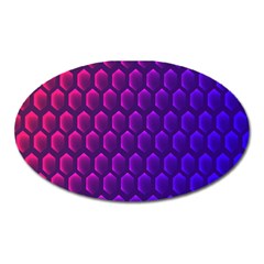 Hexagon Widescreen Purple Pink Oval Magnet