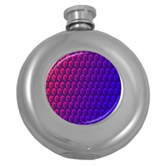 Hexagon Widescreen Purple Pink Round Hip Flask (5 Oz) by Mariart