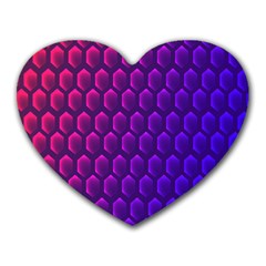 Hexagon Widescreen Purple Pink Heart Mousepads by Mariart