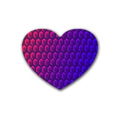 Hexagon Widescreen Purple Pink Rubber Coaster (heart)  by Mariart