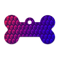 Hexagon Widescreen Purple Pink Dog Tag Bone (two Sides) by Mariart