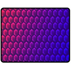 Hexagon Widescreen Purple Pink Fleece Blanket (medium)  by Mariart