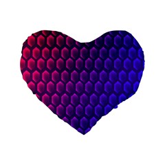 Hexagon Widescreen Purple Pink Standard 16  Premium Heart Shape Cushions by Mariart