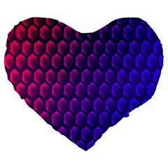 Hexagon Widescreen Purple Pink Large 19  Premium Heart Shape Cushions