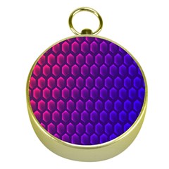 Hexagon Widescreen Purple Pink Gold Compasses by Mariart