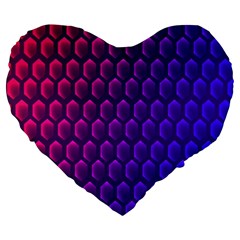 Hexagon Widescreen Purple Pink Large 19  Premium Flano Heart Shape Cushions by Mariart