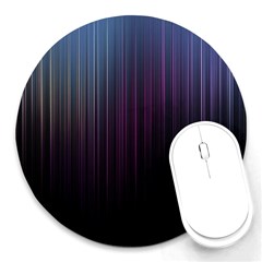 Moonlight Light Line Vertical Blue Black Round Mousepads