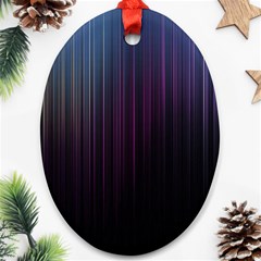 Moonlight Light Line Vertical Blue Black Ornament (oval) by Mariart