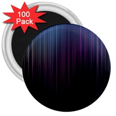 Moonlight Light Line Vertical Blue Black 3  Magnets (100 Pack) by Mariart