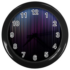 Moonlight Light Line Vertical Blue Black Wall Clocks (black)