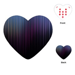 Moonlight Light Line Vertical Blue Black Playing Cards (heart)  by Mariart