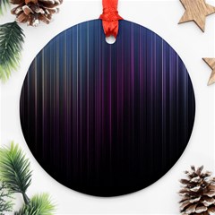 Moonlight Light Line Vertical Blue Black Round Ornament (two Sides) by Mariart