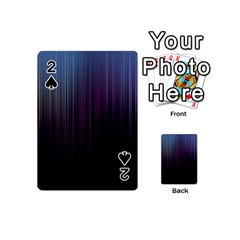 Moonlight Light Line Vertical Blue Black Playing Cards 54 (mini)  by Mariart