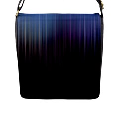 Moonlight Light Line Vertical Blue Black Flap Messenger Bag (l)  by Mariart