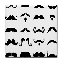 Mustache Man Black Hair Style Tile Coasters by Mariart