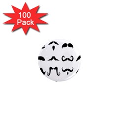 Mustache Man Black Hair Style 1  Mini Magnets (100 Pack)  by Mariart