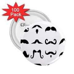 Mustache Man Black Hair Style 2 25  Buttons (100 Pack)  by Mariart