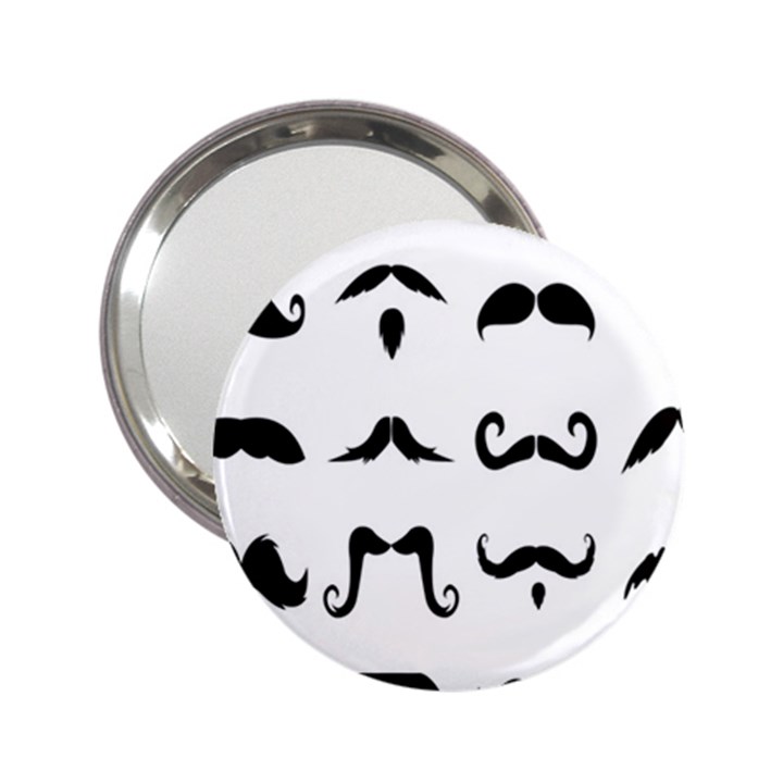 Mustache Man Black Hair Style 2.25  Handbag Mirrors