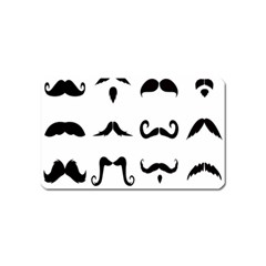 Mustache Man Black Hair Style Magnet (name Card) by Mariart